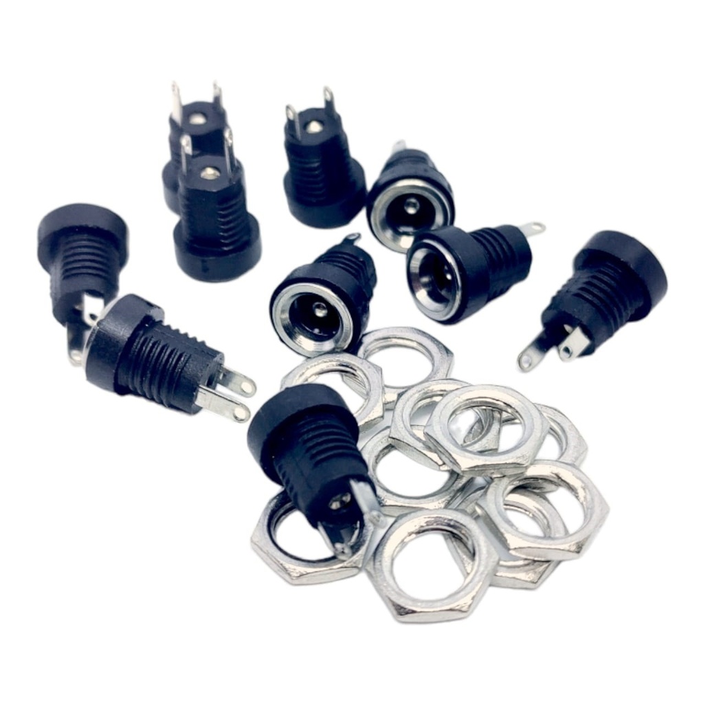 Paquete de 10 piezas Jack Hembra Negro de 2 Pines 5.5 x 2.1mm