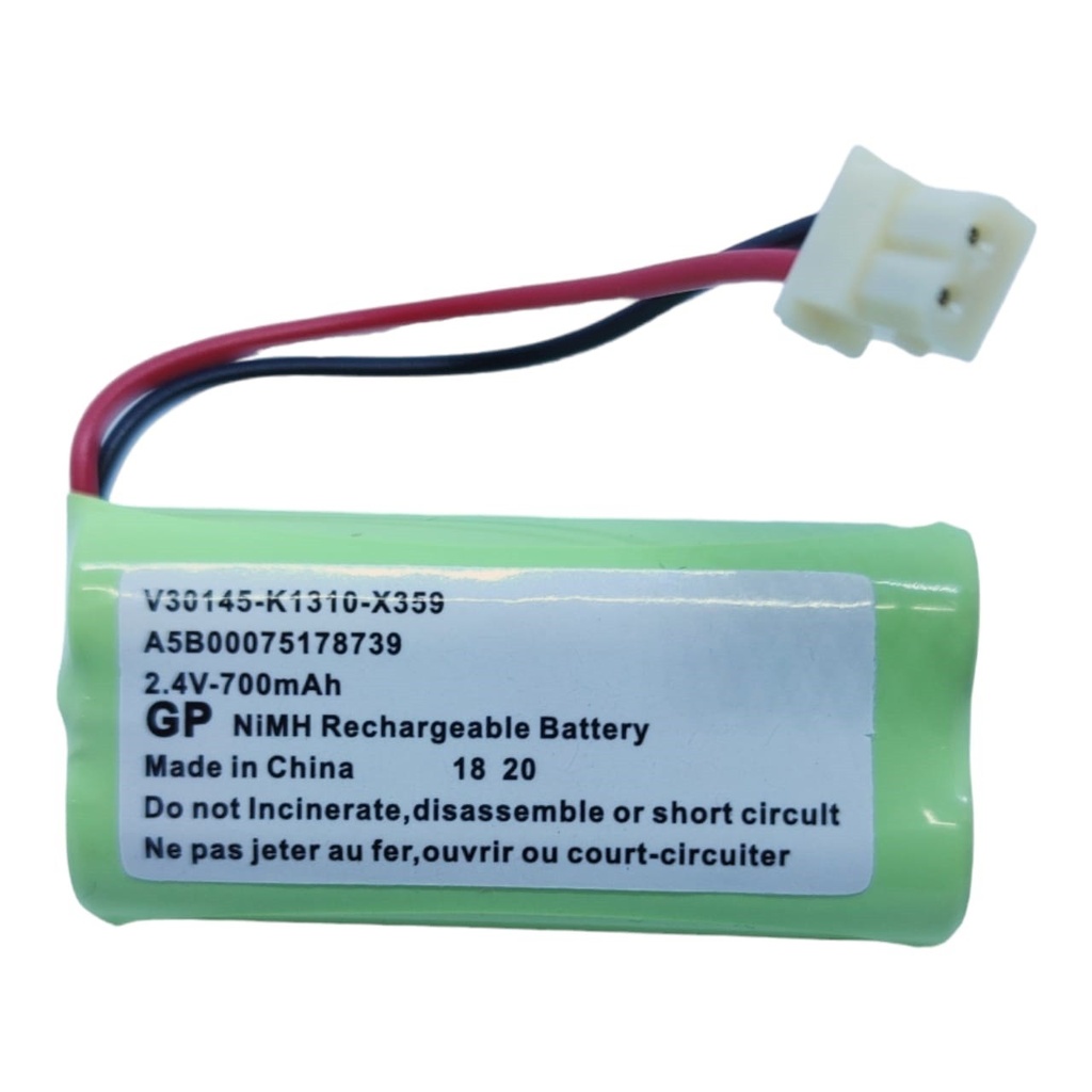 Pila Batería Recargable  Mod: V30145-K1310-X359 2.4V 700mAh Conector Blanco 2 Pines.