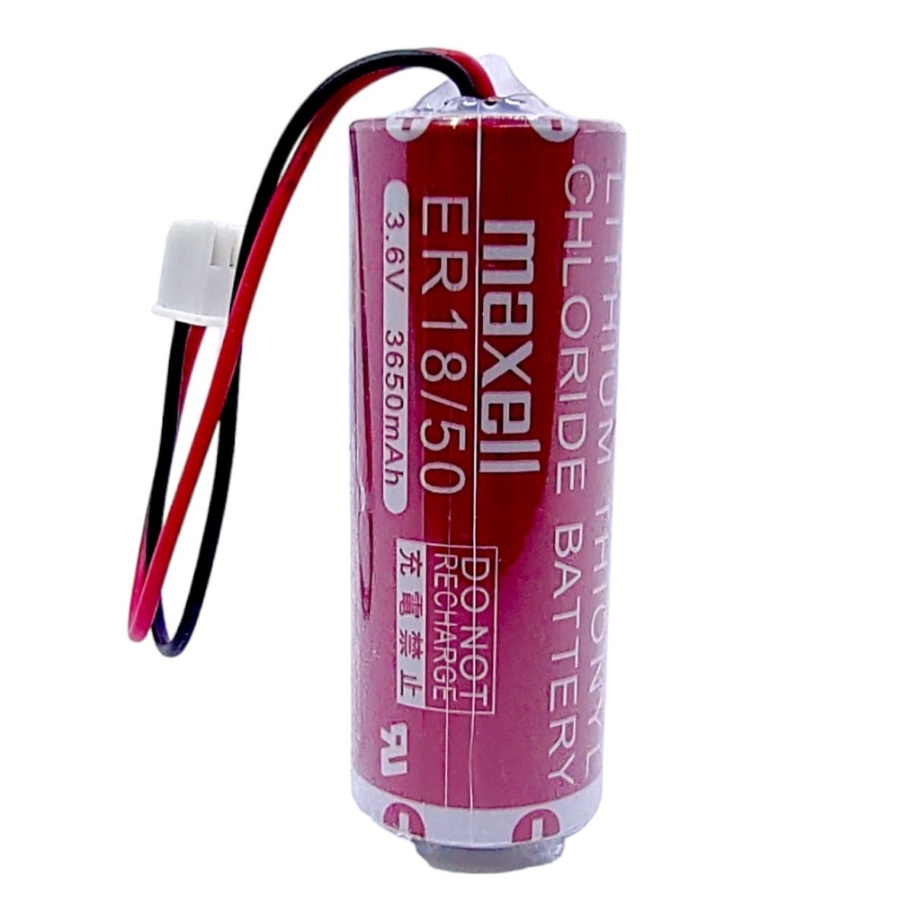 Pila Batería Maxell Mod:Er18/50 3.6v 3650 mAh Conector Blanco 2 Pines