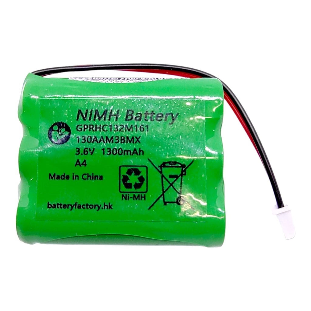 Pila Batería Recargable: GPRHC132M161 3.6V 1300mAh Conector Blanco