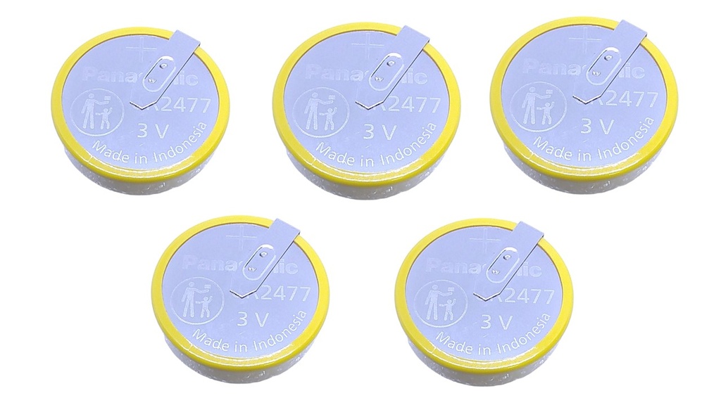5x Pila Batería Panasonic CR2477/HFN 3.0V 1000mAh Litio Tipo Botón