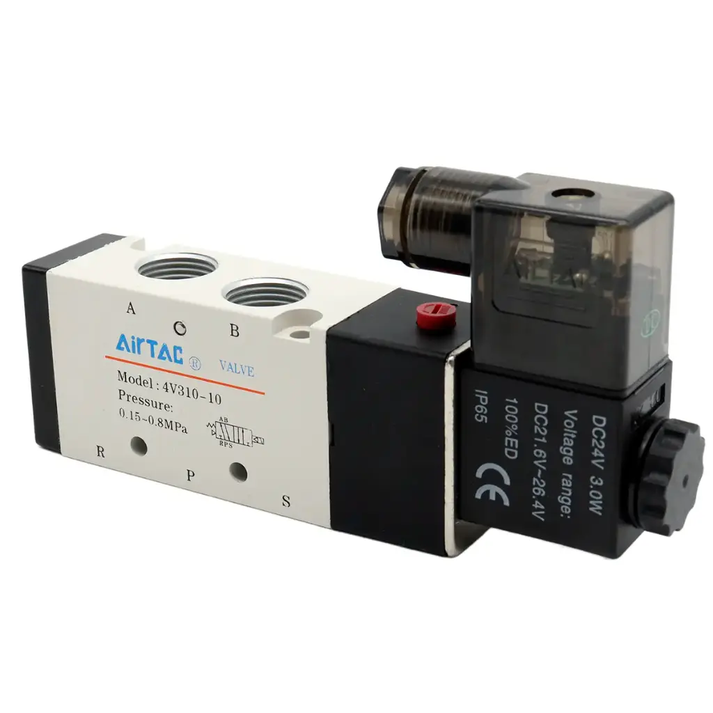 Válvula Neumática Airtac 4V310-10 24V DC 5 Vías 2 Posiciones