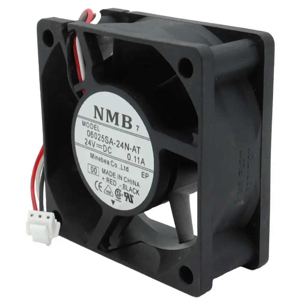Ventilador NMB 06025SA-24N-AT 00 24V DC 0.11A 60mm x 60mm x 25mm Conector Blanco 3 Pines 3 Cables Con Gancho