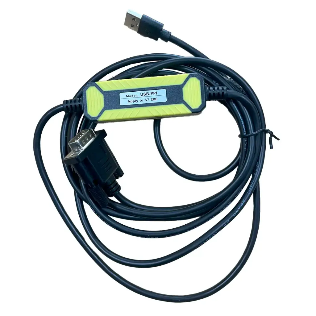 Cable de Programación AMSAMOTION USB-PPI Negro de 2.5m Para Siemens S7-200