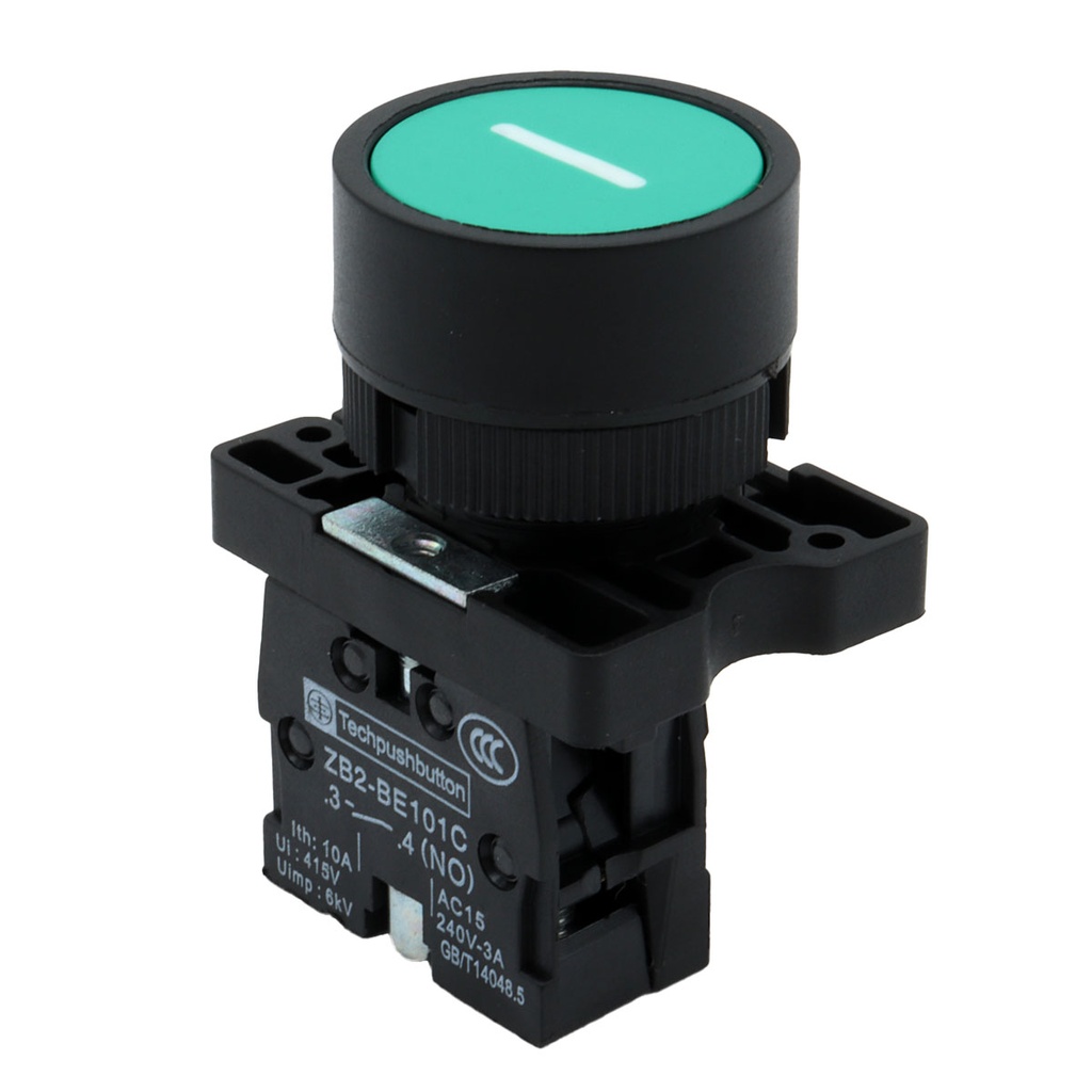 Botón Pulsador Push Button ZB2-BE101C NO  240V 10A Verde
