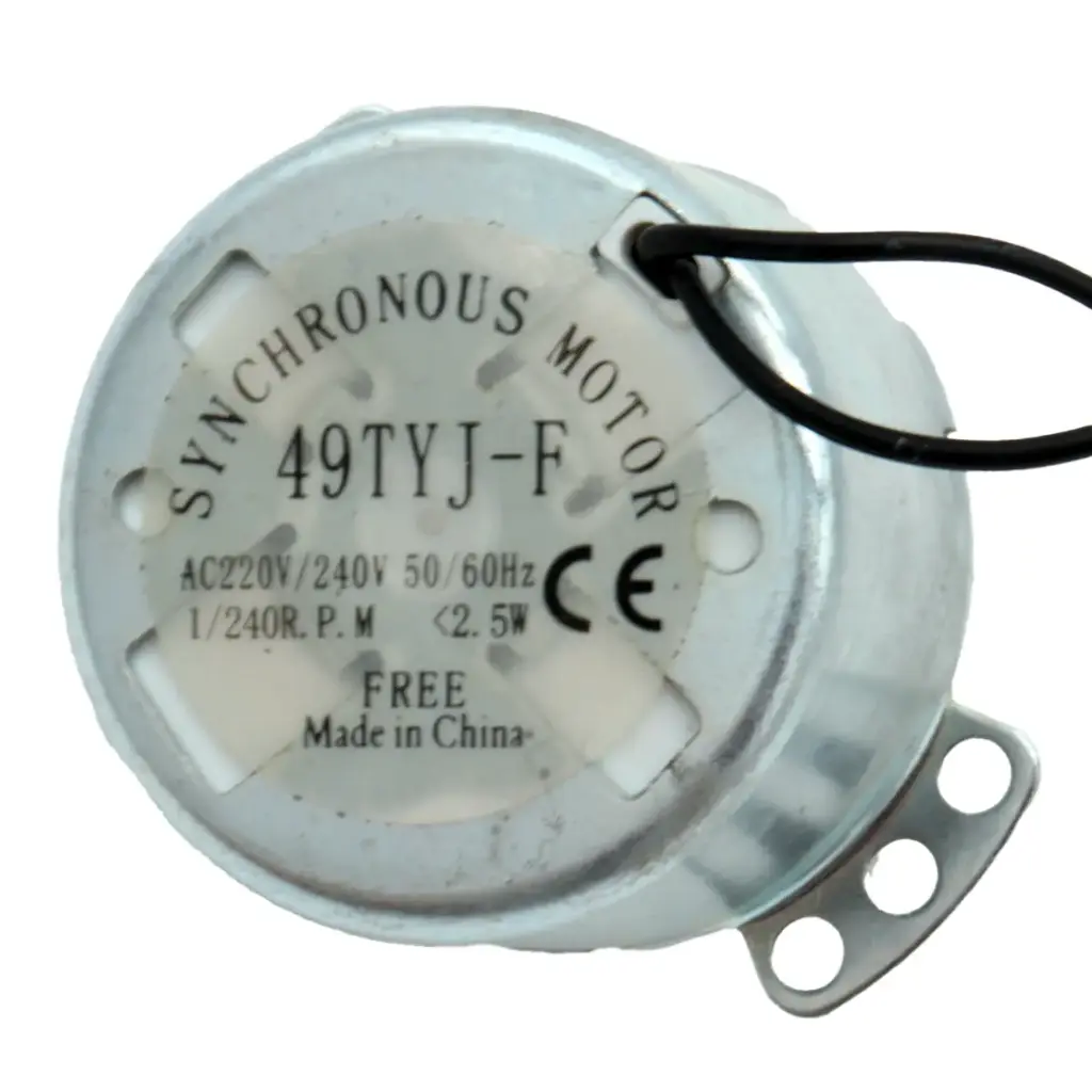 Motor Síncrono de Incubadora Volteo Automático 49TYJ-F 1/240 RPM Giro Lento 220VAC