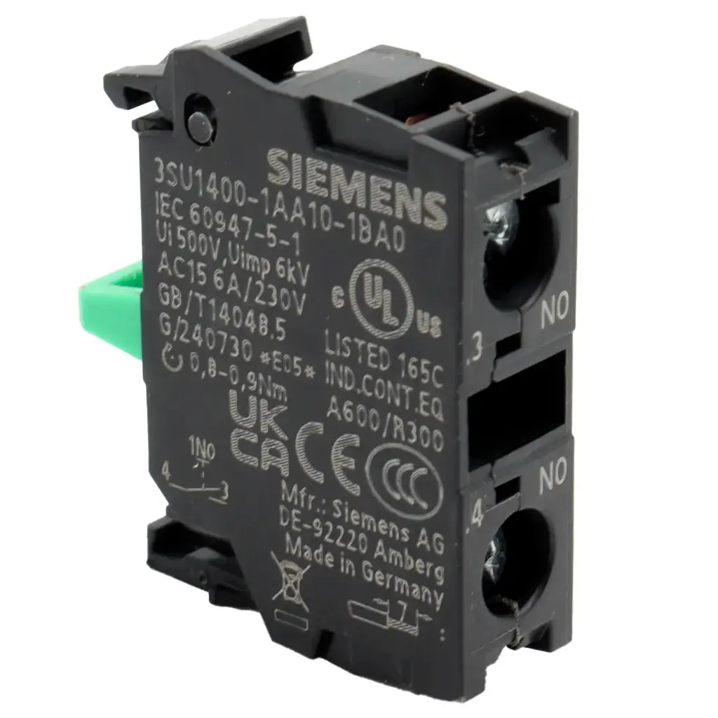Módulo Contacto Siemens 3SU1400-1AA10-1BA0 3SU14001AA101BA0 1 Contacto NA Bornes Tornillo