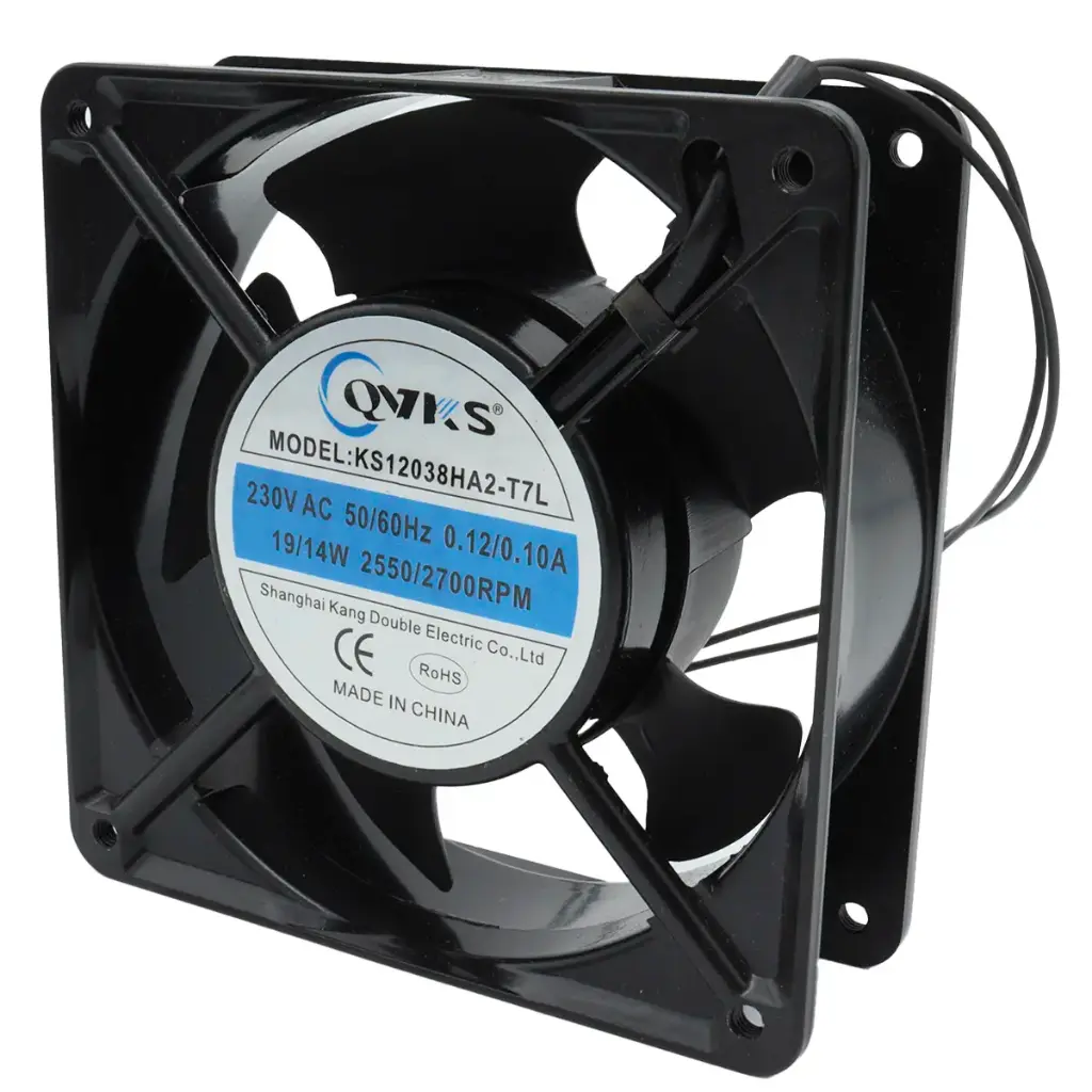 Ventilador QVKS KS12038HA2-T7L 230V AC 50/60Hz 0.12/0.10A 19/14W 2550/2700RPM 120mm