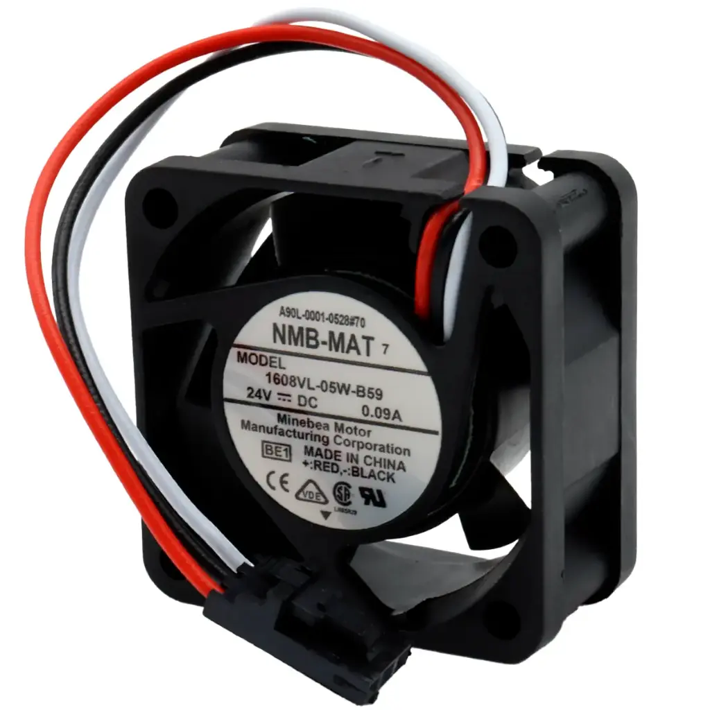 Ventilador NMB-MAT 1608VL-05W-B59 BE1 A90L-0001-0528#70 24V DC 0.09A 40mm x 40mm x 20mm Conector Negro 3 Pines