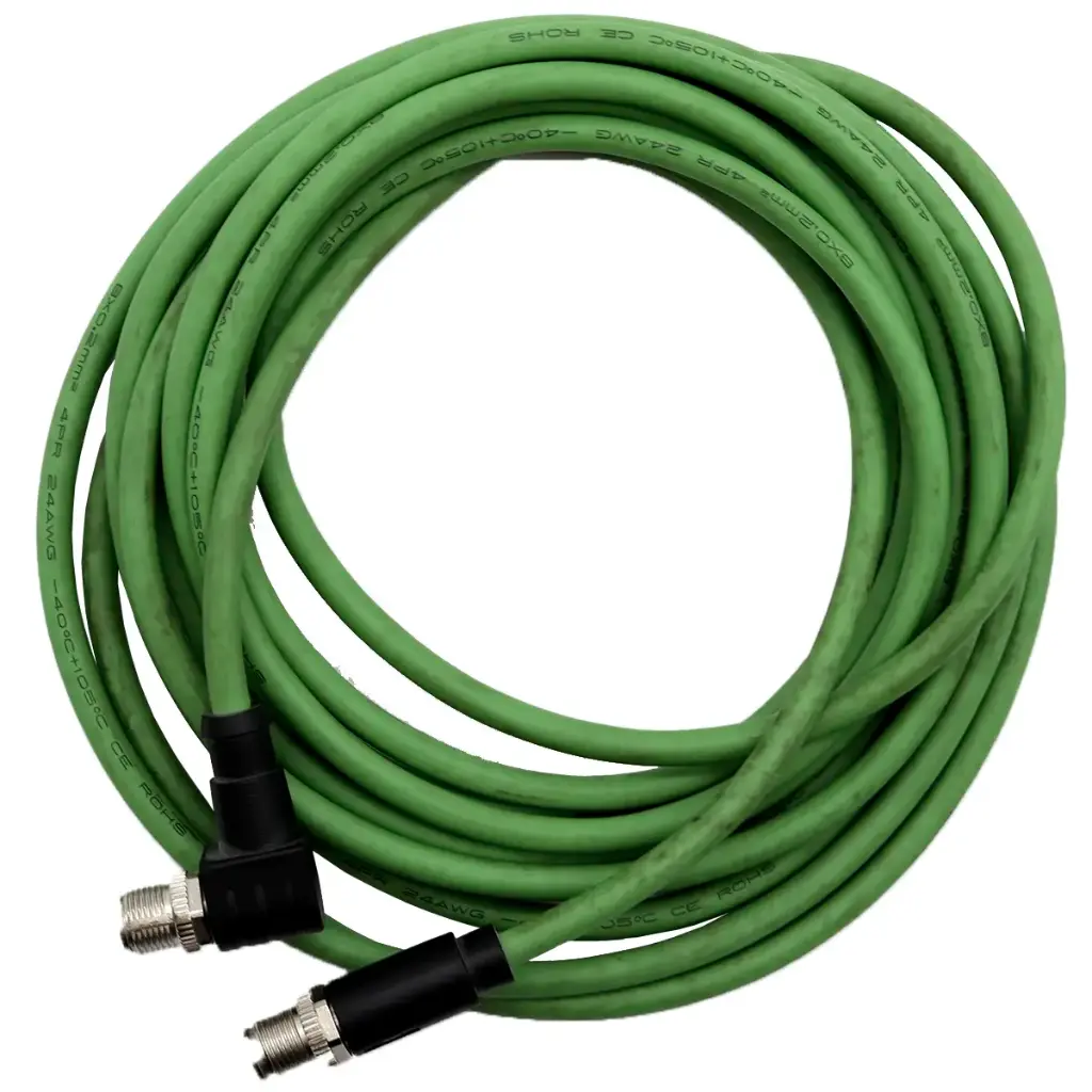 Cable M12 X-Code L 8 Pines Macho a M12 X-Code 8 Pines Macho 5M Recto Cat 5E Blindado
