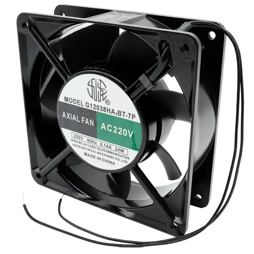 Ventilador Jiulong G12038HA2BT-7P 220V  AC 60Hz 0.14A 24W 120 mm x 120 mm x 39 mm 2 Cables