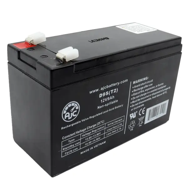 Pila Batería AJC D9S(T2) 12V 9Ah Ácido-Plomo Reemplazo Panasonic UP-PW1245P1 UPPW1245P1 UPS