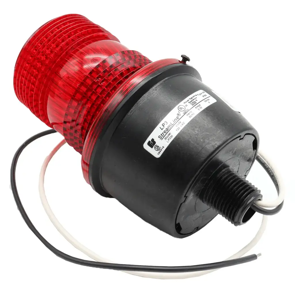 Lámpara Indicadora Faro Foco Estrobo Federal Signal LP3M Streamline 120V AC 50/60Hz 0.10A Serie A Tipo G 4N43 4X IP66 Rojo