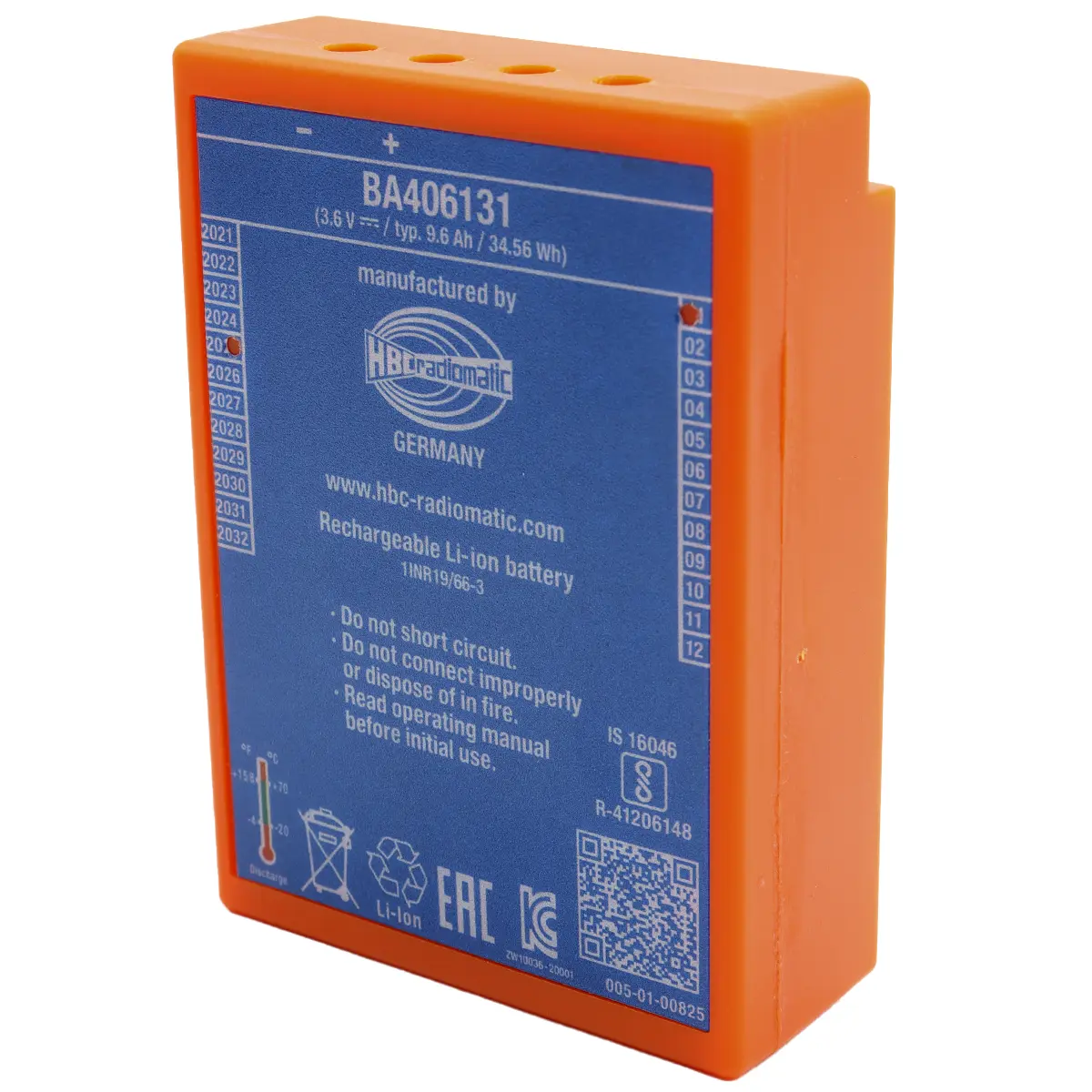 Pila Batería HBC RADIOMATIC BA406131 3.6V 9.6Ah 34.56Wh Recargable