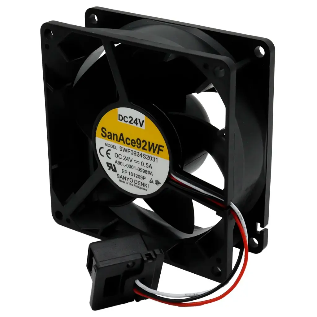 Ventilador Sanyo Denki SanAce92WF 9WF0924S2031 A90L-0001-0598#A 24V DC 0.5A 12W 92 mm x 92 mm x 32 mm Conector Negro 6 Pines 3 Cables
