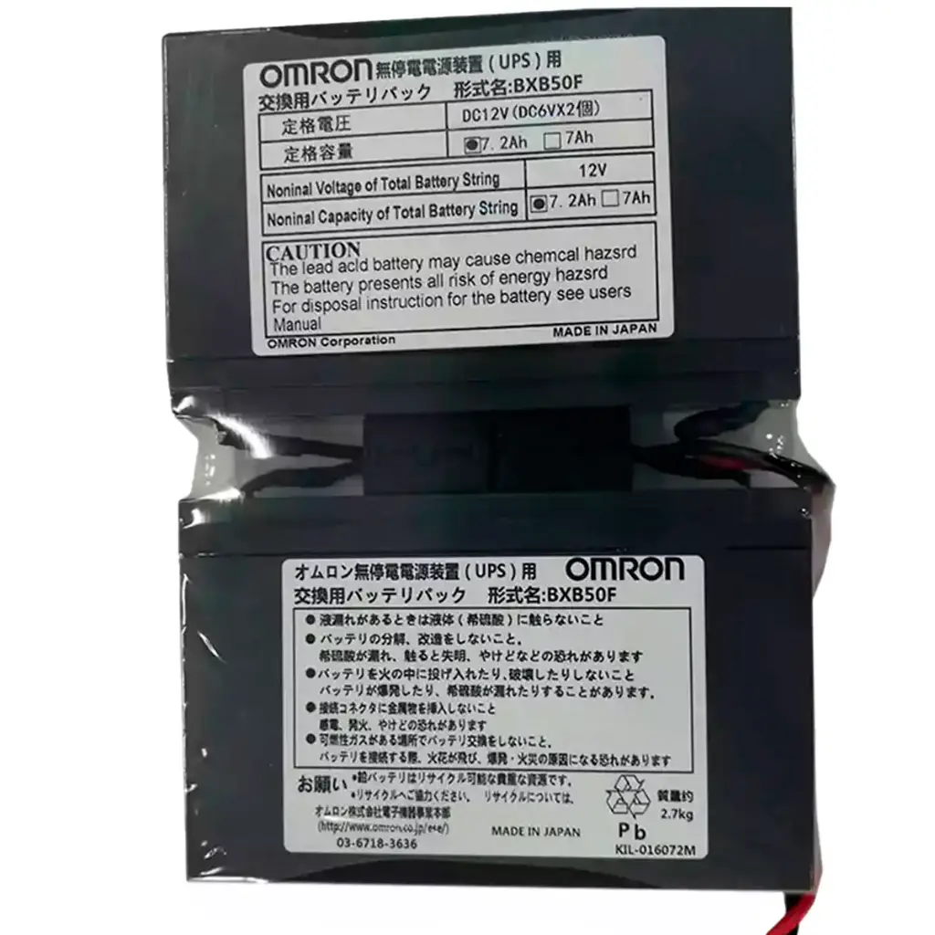 Pack Pila Batería Omron BXB50F 12V 7.2Ah Reemplazo UPS