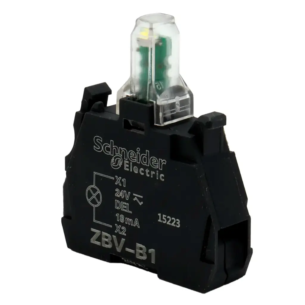Módulo Bloque Led Schneider Electric ZBV-B1 24V 22mm Blanco Bornera