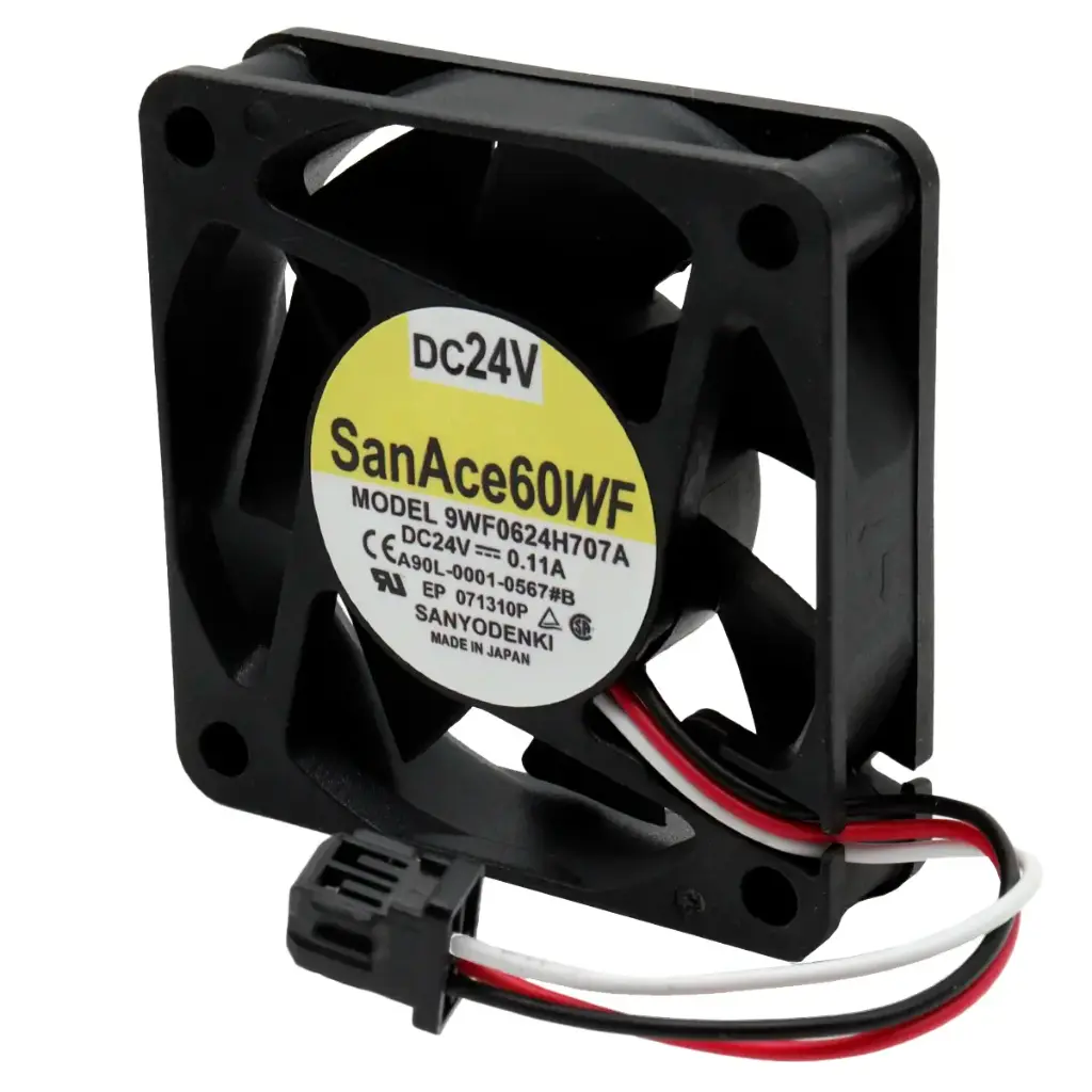 Ventilador Sanyo Denki SanAce60WF 9WF0624H707A A90L-0001-0567#B 24V DC 0.11A 2.64W 60 mm x 60 mm x 15 mm Conector Negro 3 Pines 3 Cables
