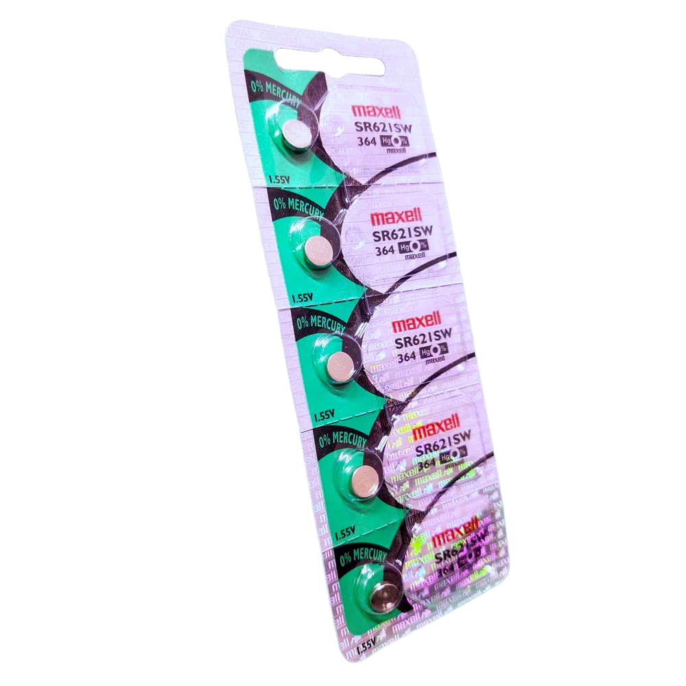 5x Pila Batería Maxell SR621SW 1.55V 23mAh Tipo Botón Litio