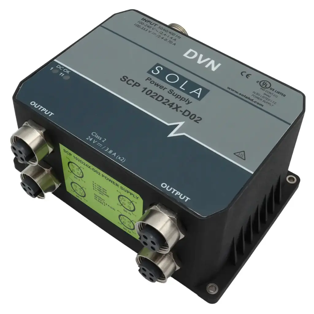 Eliminador Transformador Fuente Poder Driver Emerson Sola HD SCP 102D24X-D02 100WX2 4-OUTP 24V EXT 100-353V SIN CAJA
