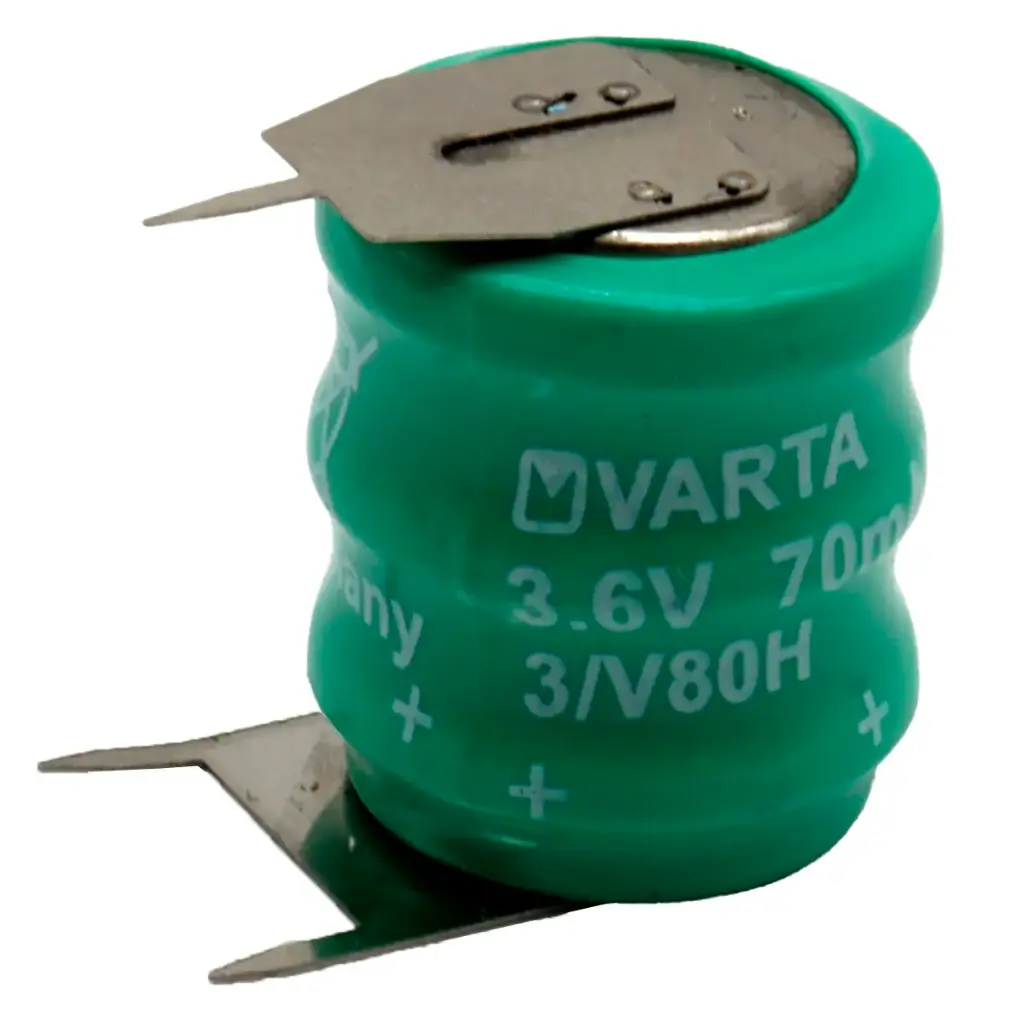 Pila Batería Varta 3/V80H 3.6V 70mAh Con 3 Pines Recargable PLC