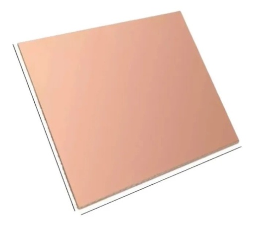 [208] Placa Fenólica Doble Cara 20x15 Cm De Cobre Y Baquelita