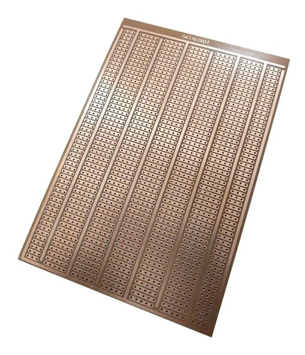 [220] Placa Fenólica Perforada Cobre Y Baquelita 1mm de 10x15Cm