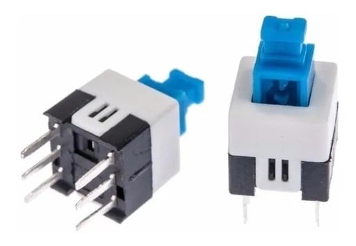 [440] Botón Pulsador Push Button 6 Pines Con Bloqueo