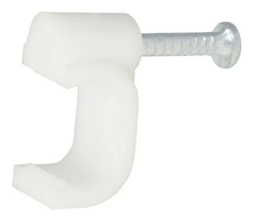[868] Grapa Para Cable Telefónico Rg6 Coaxial Blanco