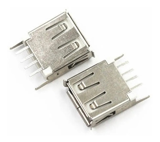 [1629] Conector USB Tipo A Hembra Pines 180° Grados