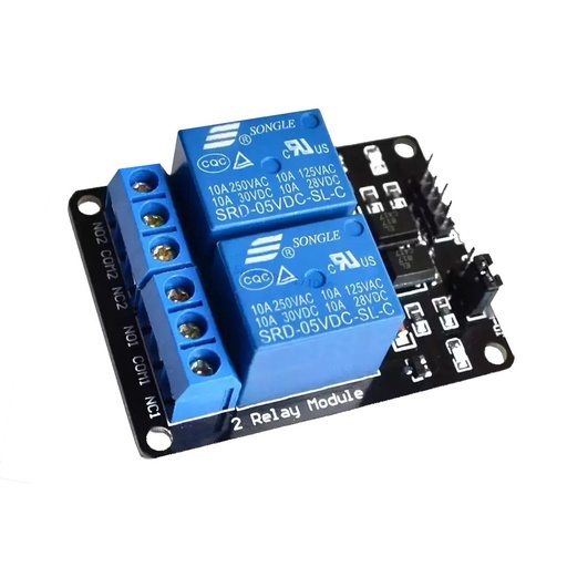 [1703] Módulo Relevador Relay Relé 2 Canales 5V Arduino