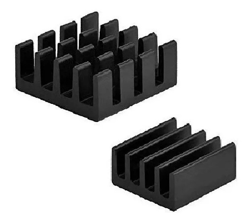 [2065] Kit 2 Disipadores Térmicos De Calor Cooler Aluminio Color Negro Raspberry PI Arduino