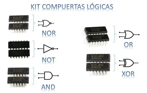 [2266] Kit Compuertas Lógicas 74hc02 74hc04 74hc08 74hc32 74hc86
