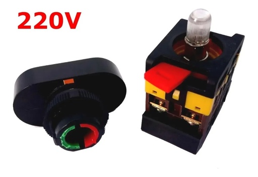 [2353] Botón Pulsador Arranque Y Paro Con Luz 220V
