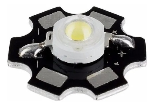 [2391] Led SMD 3W 20000k Blanco Frío Con Disipador Para Acuario Pecera Lámpara