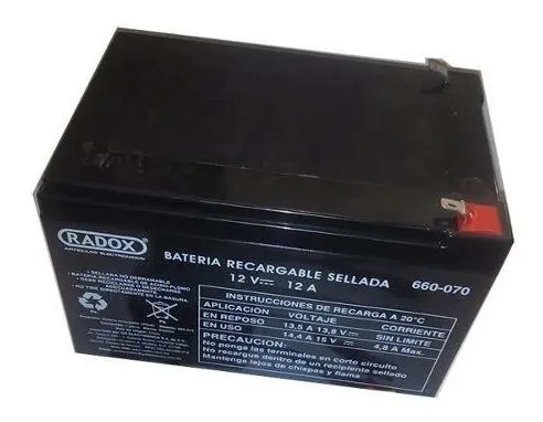 [2532] Pila Batería Radox 12V 12A Recargable Sellada De Ácido - Plomo