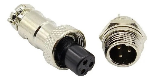 [2639] Conector Terminal De Aviación GX12 3 Pines Metal Circular Cnc
