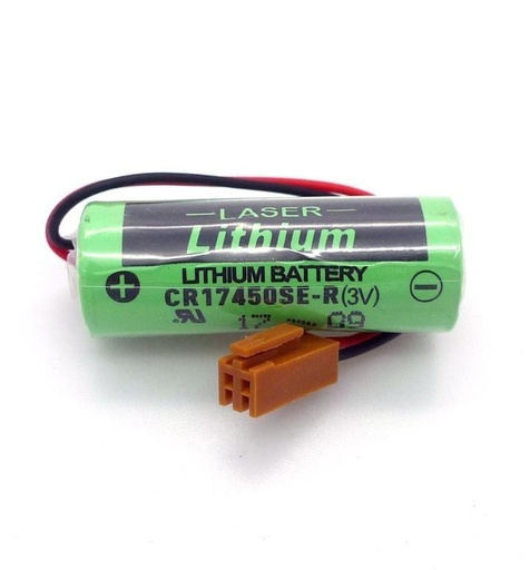 [2640] Pila Batería Sanyo 17450 CR17450SE-R 3V 2500mAh Conector Marrón Fanuc A98l-0031-0012 Plc