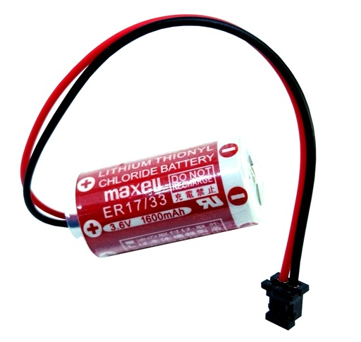 [2949] Pila Batería Maxell Er17/33 3.6V 1600mAh Conector Negro Pequeño Lithium Thionyl Para PLC