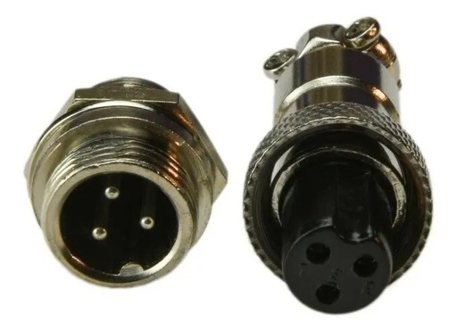 [2964] Conector Terminal De Aviación GX16 3 Pines Metal Circular Cnc (Cable-Pared)
