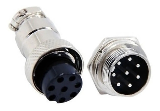 [2966] Conector Terminal De Aviación GX20 8 Pines Metal Circular Cnc (Cable-Pared)