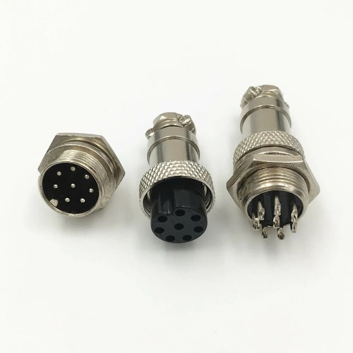 [2979] Conector Terminal De Aviación GX20 8 Pines Metal Circular Cnc (Cable-Cable)