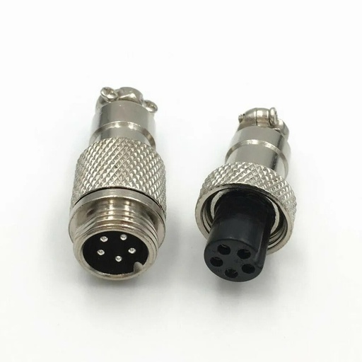 [2982] Conector Terminal De Aviación GX20 5 Pines Metal Circular Cnc (Cable-Cable)