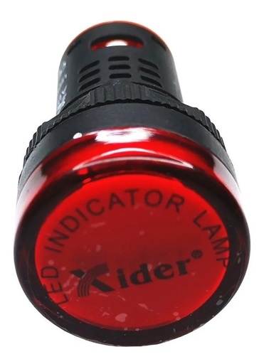 [2997] Lampara Indicadora Luz Piloto 24V DC/AC ROJO Empotrable 22mm