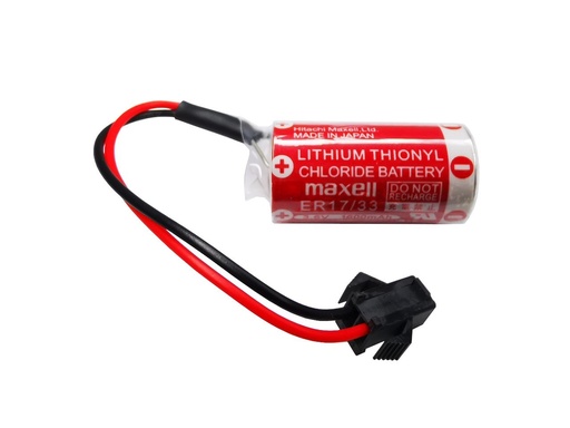 [3078] Pila Batería Maxell ER17/33 3.6V 1600mAh 1/2AA Conector Negro Arpón Lithium Thionyl