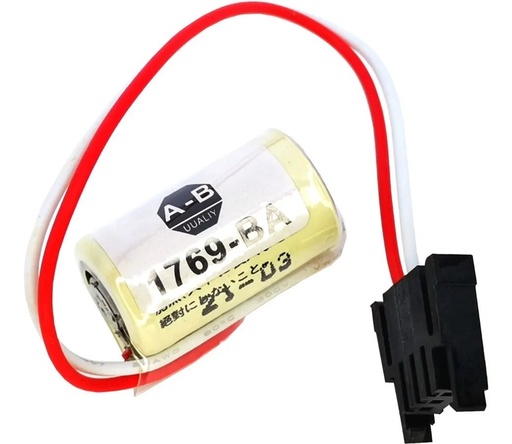 [3123] Pila Batería Allen Bradley Bulletin 1769-BA 14250 CR14250SE-R 3V 850mAh Conector Negro W LOGIX5000