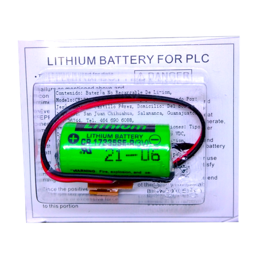 [3130] Pila Batería Sanyo 17335 CR17335SE-R A02B-0177-K102 3V 1600mAh Conector Marrón 2 Pines