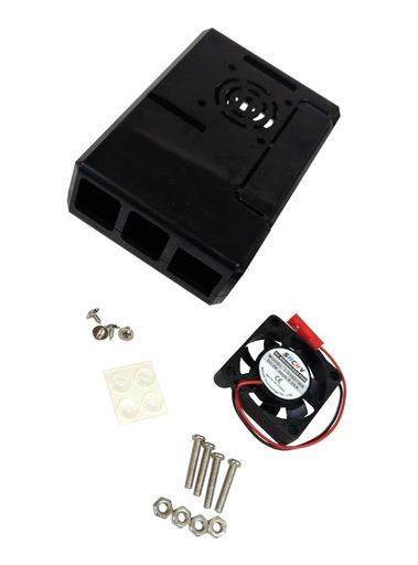 [3189] Caja Carcasa ABS Protectora Para Raspberry Pi 4 Negra Case con ventilador