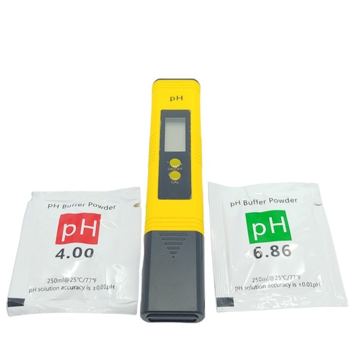 [3291] Medidor De PH Digital de 0.00-14.00 pH Portátil Para Líquidos y Agua con 2 soluciones 4.00 y 6.86