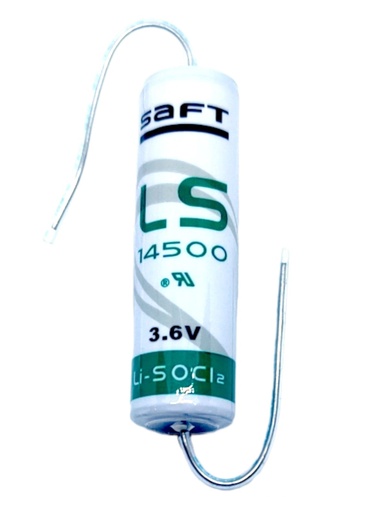 [3409] Pila Batería Saft 14500 LS14500 3.6V 2600mAh AA Con Alambre
